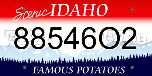 88546O2 Idaho License Plate