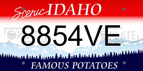 8854VE Idaho License Plate
