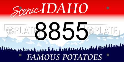 8855 Idaho License Plate