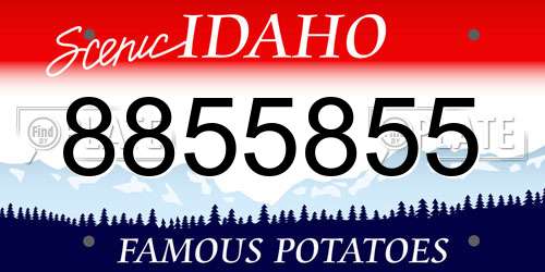 8855855 Idaho License Plate