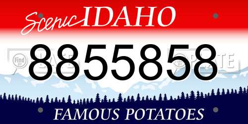 8855858 Idaho License Plate