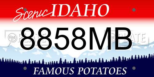 8858MB Idaho License Plate
