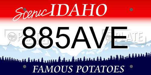 885AVE Idaho License Plate