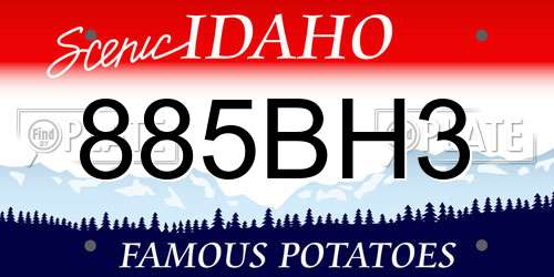 885BH3 Idaho License Plate
