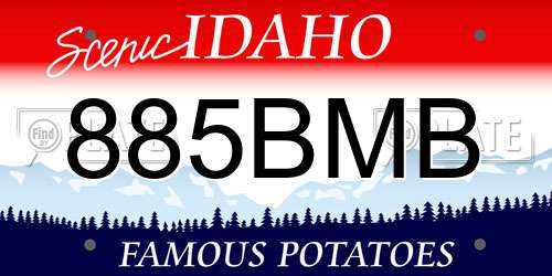 885BMB Idaho License Plate