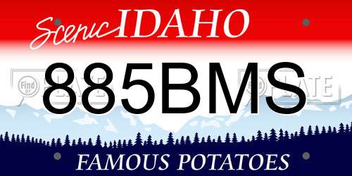 885BMS Idaho License Plate
