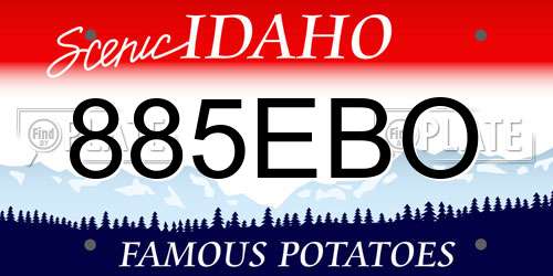 885EBO Idaho License Plate