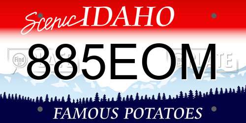 885EOM Idaho License Plate