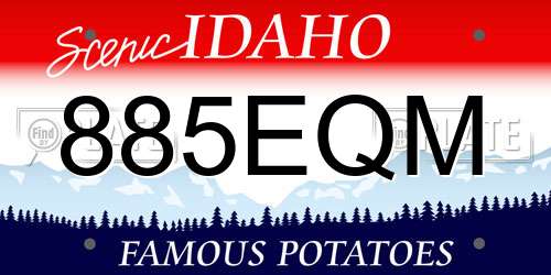 885EQM Idaho License Plate