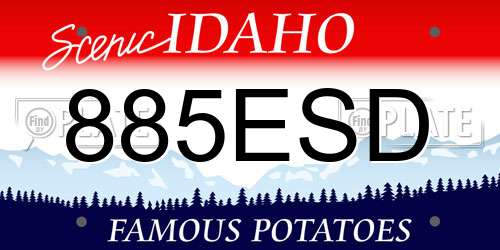 885ESD Idaho License Plate