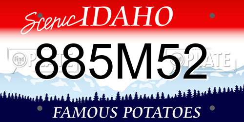885M52 Idaho License Plate