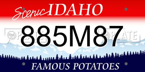 885M87 Idaho License Plate