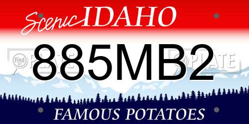 885MB2 Idaho License Plate