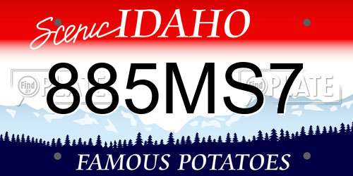 885MS7 Idaho License Plate