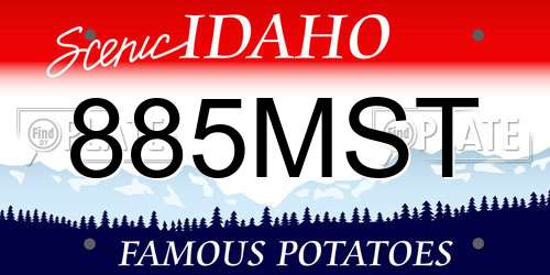885MST Idaho License Plate