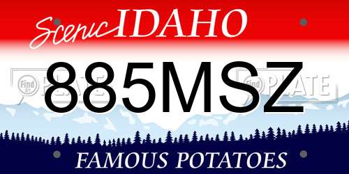 885MSZ Idaho License Plate
