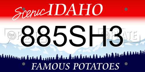 885SH3 Idaho License Plate