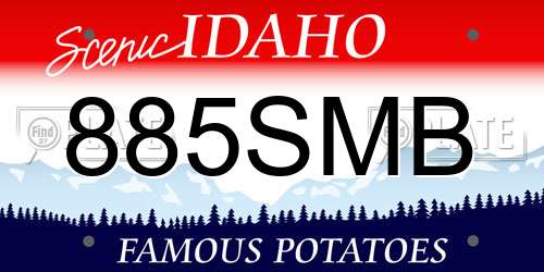 885SMB Idaho License Plate