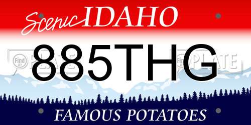 885THG Idaho License Plate