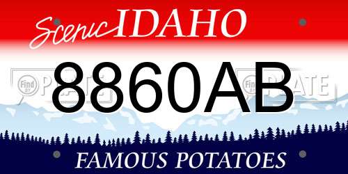 8860AB Idaho License Plate