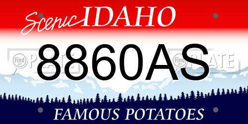 8860AS Idaho License Plate