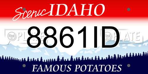 8861ID Idaho License Plate
