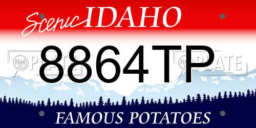 8864TP Idaho License Plate
