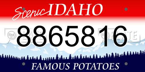 8865816 Idaho License Plate