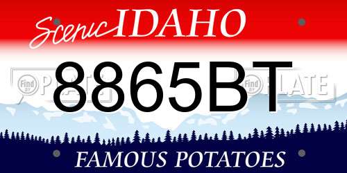 8865BT Idaho License Plate