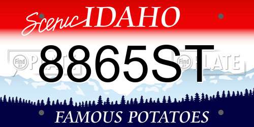 8865ST Idaho License Plate