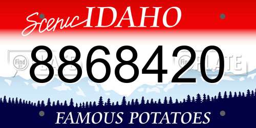8868420 Idaho License Plate