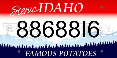 88688I6 Idaho License Plate