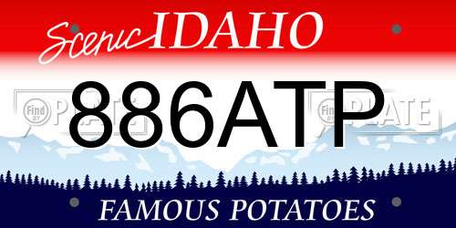886ATP Idaho License Plate