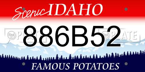 886B52 Idaho License Plate