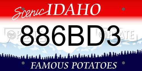 886BD3 Idaho License Plate