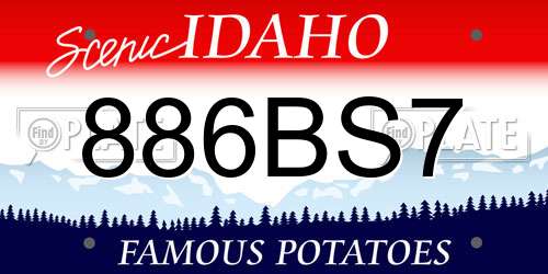 886BS7 Idaho License Plate