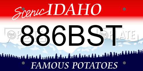 886BST Idaho License Plate