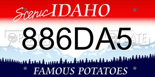 886DA5 Idaho License Plate