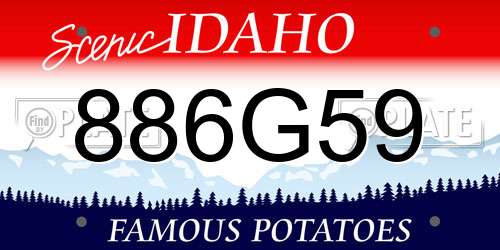 886G59 Idaho License Plate