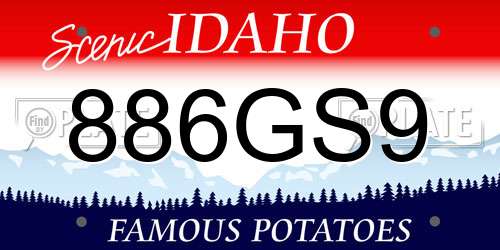 886GS9 Idaho License Plate