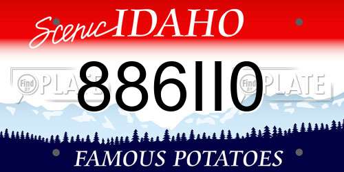 886II0 Idaho License Plate