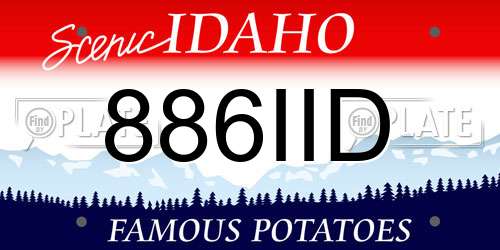 886IID Idaho License Plate