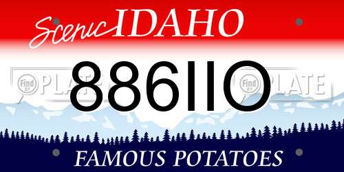 886IIO Idaho License Plate