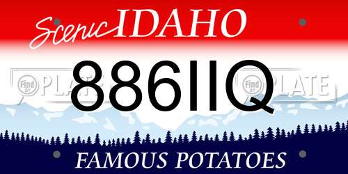 886IIQ Idaho License Plate