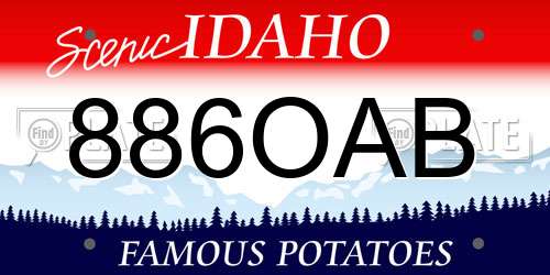 886OAB Idaho License Plate