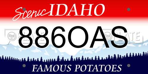 886OAS Idaho License Plate