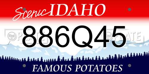 886Q45 Idaho License Plate