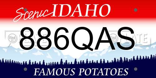 886QAS Idaho License Plate
