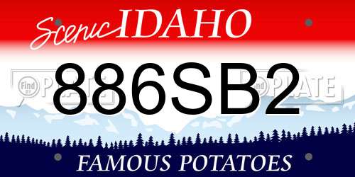 886SB2 Idaho License Plate
