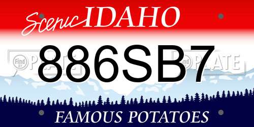 886SB7 Idaho License Plate